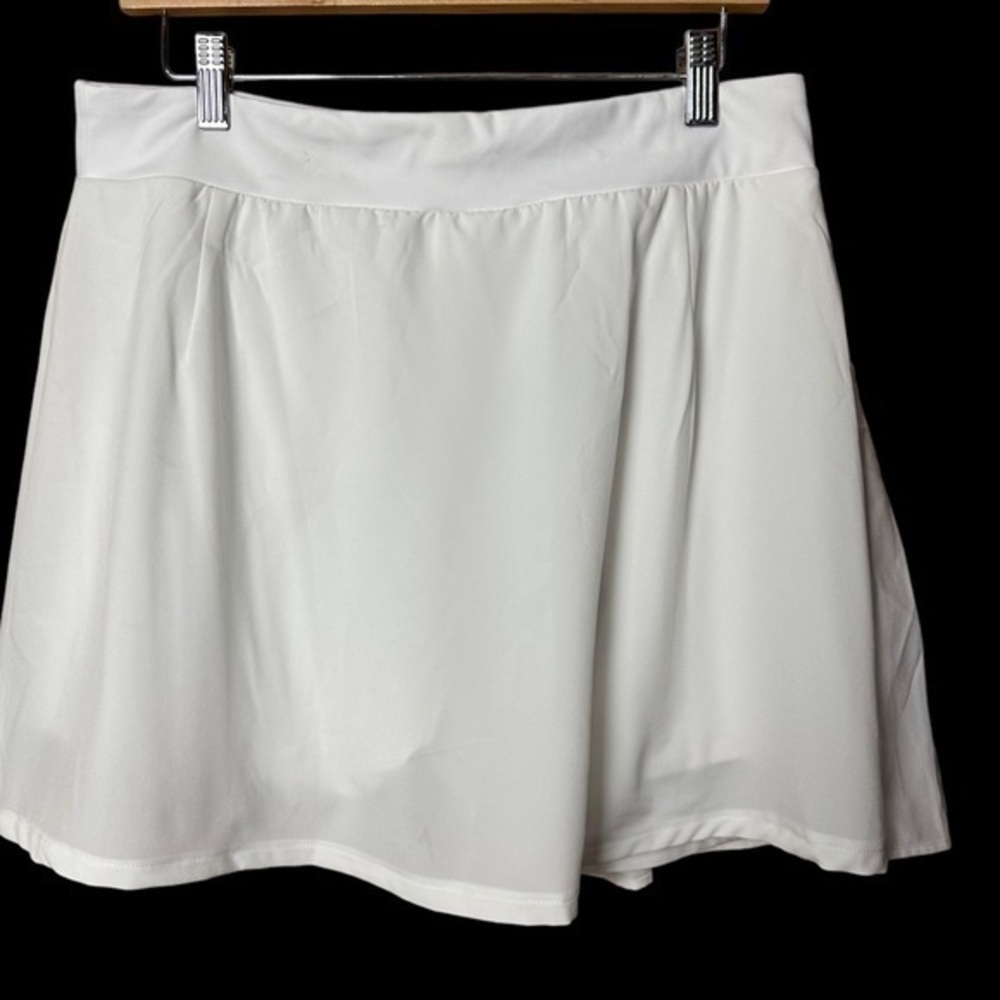 J Crew Pleated Active Skort Skirt White Large NWT